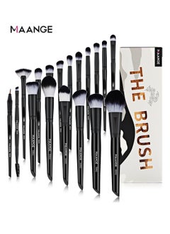 MAANGE 18 Pcs Professional Makeup Brushes Set - Black Edition for Flawless Application  - Image 1