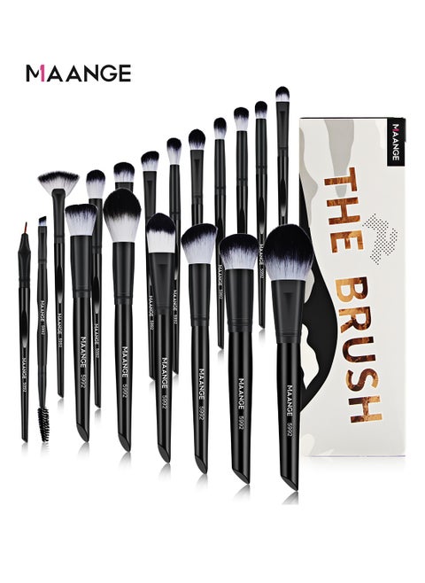 18 Pcs Professional Makeup Brushes Set - Black Edition for Flawless Application