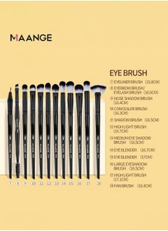 MAANGE 18 Pcs Professional Makeup Brushes Set - Black Edition for Flawless Application  - Image 4
