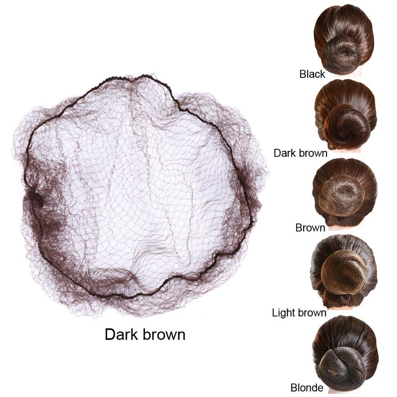 YANTAISIYU 50 Pcs Hair Net 20 Inch Invisible Elastic Mesh Wig nets for Hair Bun Food Service (Bulk Packing,Dark Brown) - Image 4