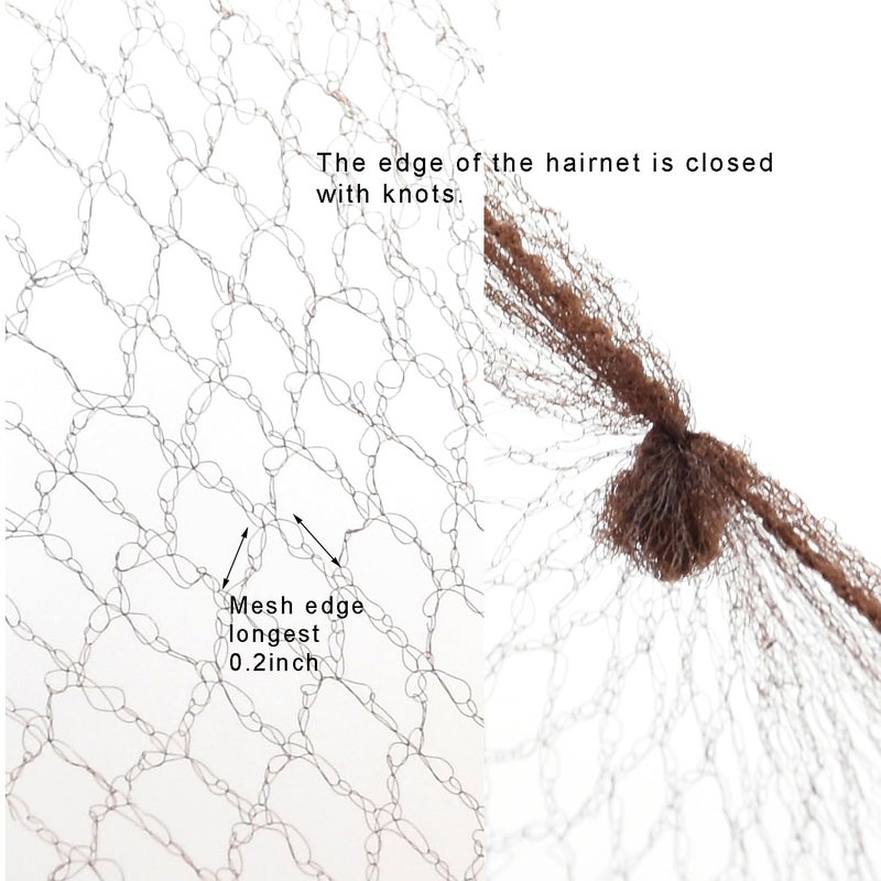 YANTAISIYU 50 Pcs Hair Net 20 Inch Invisible Elastic Mesh Wig nets for Hair Bun Food Service (Bulk Packing,Dark Brown) - Image 3