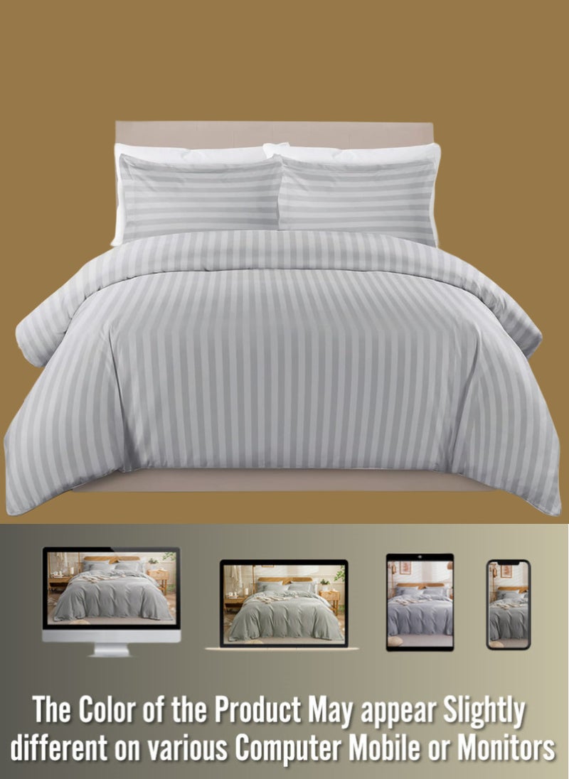Blueberry 6 Pieces Super King Size Duvet Cover Set with Fitted sheet and Pillowcases  - Image 3