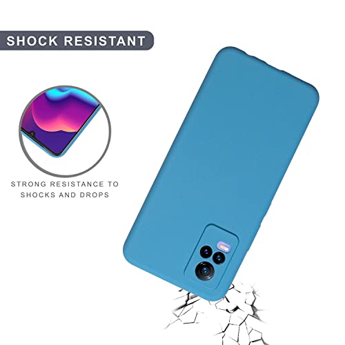 SPRIG Compatible with VIVO Y73 Phone Liquid Silicone Cover Premium Back Cover Drop Tested Shock Proof Mobile Case for Men, Women, Boys and Girls with Camera Protection (Denim Blue) - Image 3