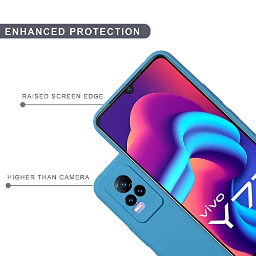 SPRIG Compatible with VIVO Y73 Phone Liquid Silicone Cover Premium Back Cover Drop Tested Shock Proof Mobile Case for Men, Women, Boys and Girls with Camera Protection (Denim Blue) - Image 4