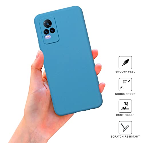 SPRIG Compatible with VIVO Y73 Phone Liquid Silicone Cover Premium Back Cover Drop Tested Shock Proof Mobile Case for Men, Women, Boys and Girls with Camera Protection (Denim Blue) - Image 2