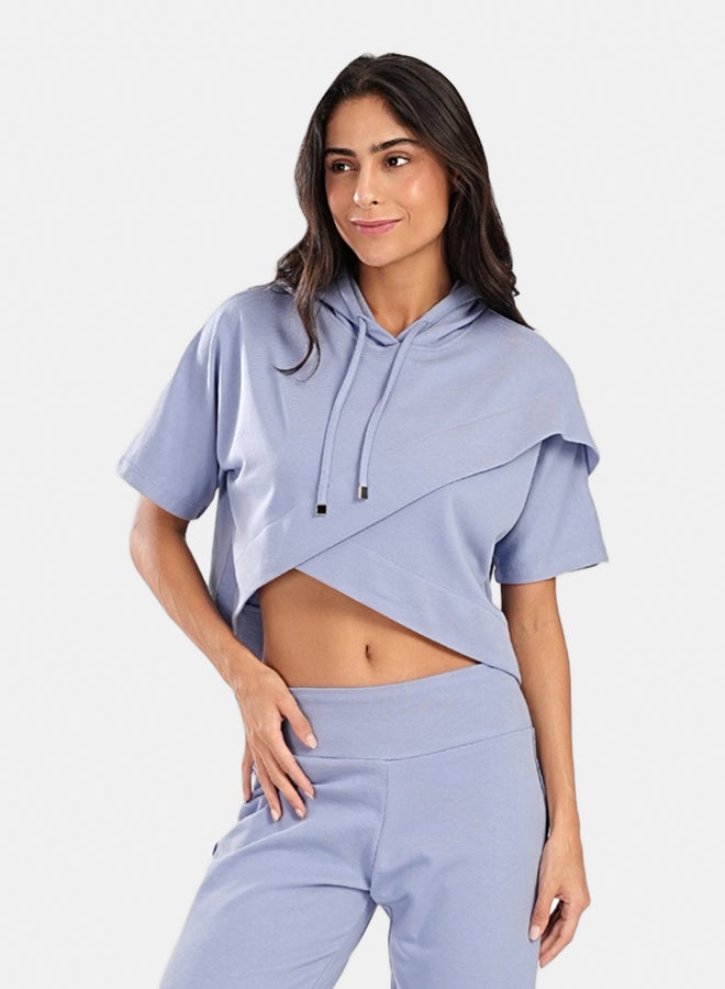 Carina Asymmetrical Cropped Pyjama Top - Image 1
