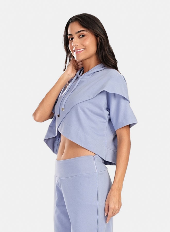 Carina Asymmetrical Cropped Pyjama Top - Image 2