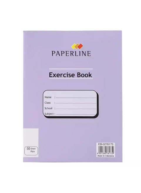 Paperline Exercise Book, Plain Notebook With 50 Sheets