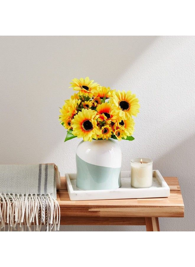 Juvale 2 Bunches Artificial Sunflowers With Stems For Faux Floral Arrangements Fake Sunflowers For Home Decor Kitchen Table Centerpieces And Wedding Decor (6X7X14 In) - Image 4