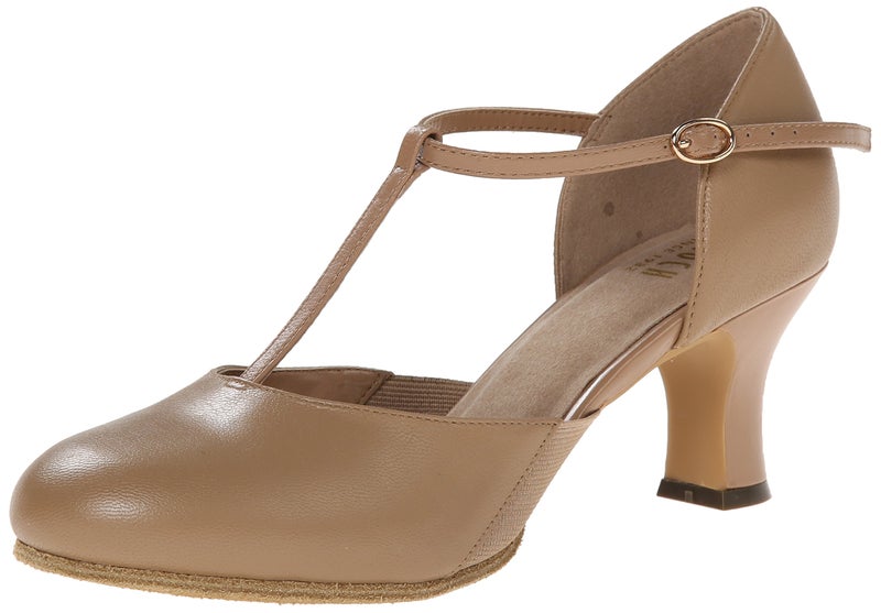 Bloch womens Splitflex T-strap Character dance shoes, Tan, 8.5 US - Image 5