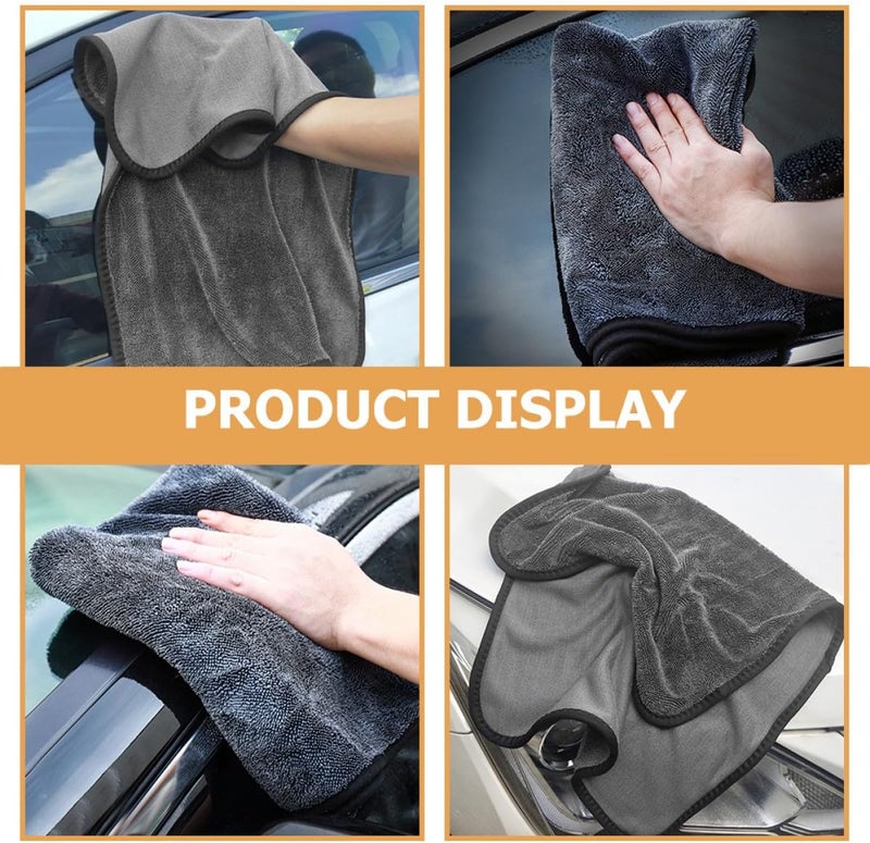 مناشف غسيل السيارات 60×40 سم من الألياف الدقيقة، قطعة قماش تنظيف ماصة ومكثفة، منشفة تجفيف غسيل السيارات لتلميع وتفصيل السيارة - Image 4