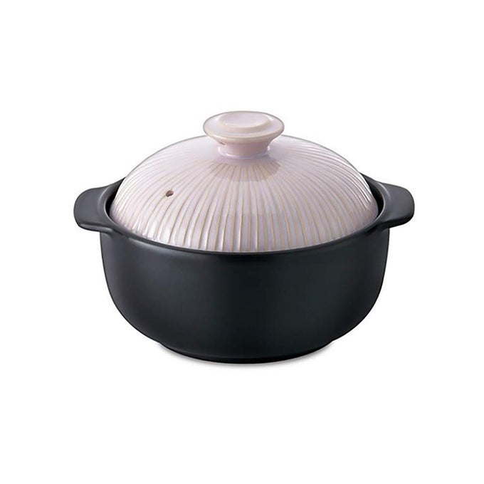KITCHEN FLOWER NATURAL GLAZED CERAMIC PORCELAIN COOKWARE HOT POT BEIGE PINK 1400ML