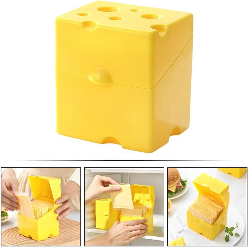 2pcs Cheese Slice Holder and Refrigerator Cheese Storage Box with Lid Airtight Fridge Container for Kitchen Food Preservation - Image 3