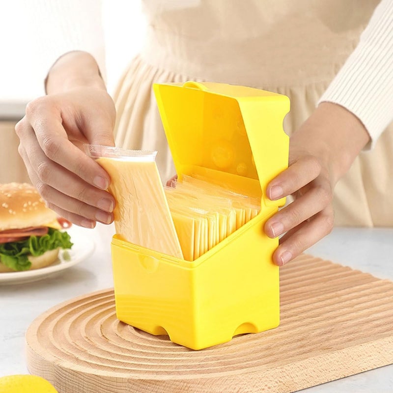 2pcs Cheese Slice Holder and Refrigerator Cheese Storage Box with Lid Airtight Fridge Container for Kitchen Food Preservation - Image 4