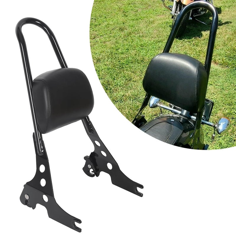 ECOTRIC Detachable Sissy Bar Passenger Backrest Compatible with 2004Up Harley Sportster XL883C 883R XL1200R 1200C 1200S XLH883 XLH1200 Motorcycle Backrest WCushion Pad
