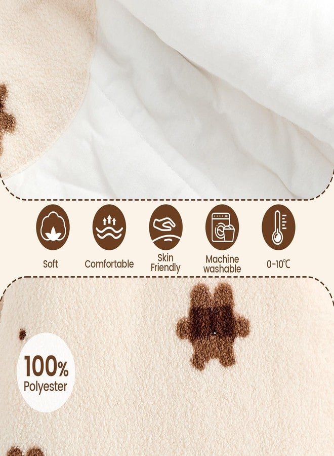JiAmy Baby Snowsuit Newborn Animal Printed Outfits Infant Baby Fleece Detachable Hat Winter Clothes Jumpsuit Beige Bear 6-9 Months - Image 5