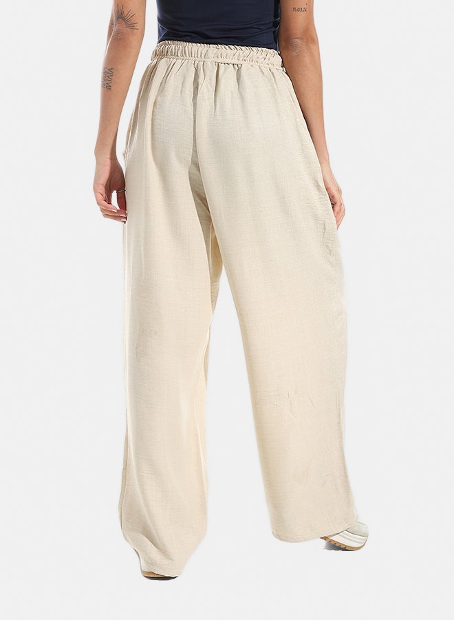 Xtcy Slim Fit Linen Pants With Elastic Waist - Image 3