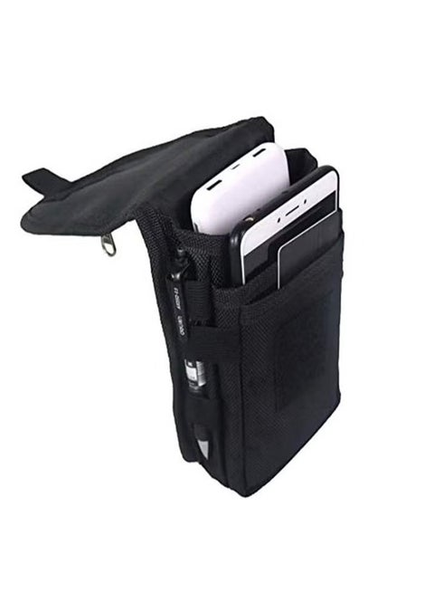 Double Pocket Phone Holster Belt Phone Bag Multi Purpose Tool, Tactical Phone Holster, Tactical Carrying Case Belt Loop Pouch Men’s Waist Pocket for Hiking, Camping, Barbeque, Rescue Essential