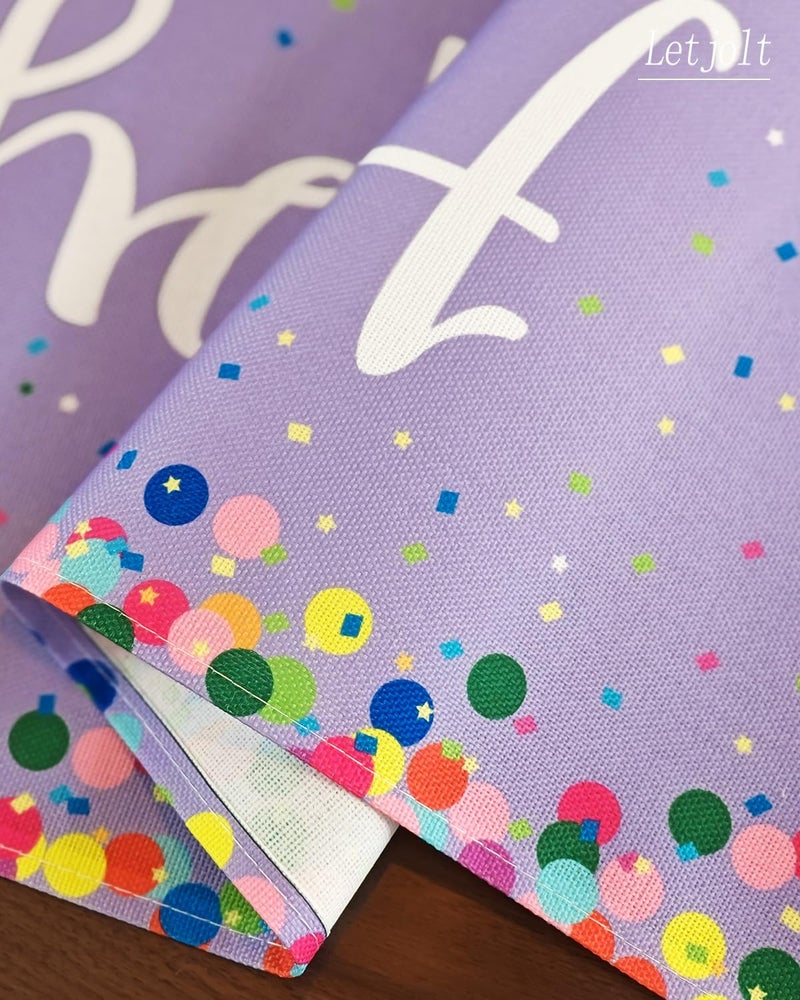 Letjolt Happy Birthday Table Runner 72 Inches Birthday Centerpieces for Tables Birth Day Party Sign Polka Dots Table Decoration, Light Purple - Image 4