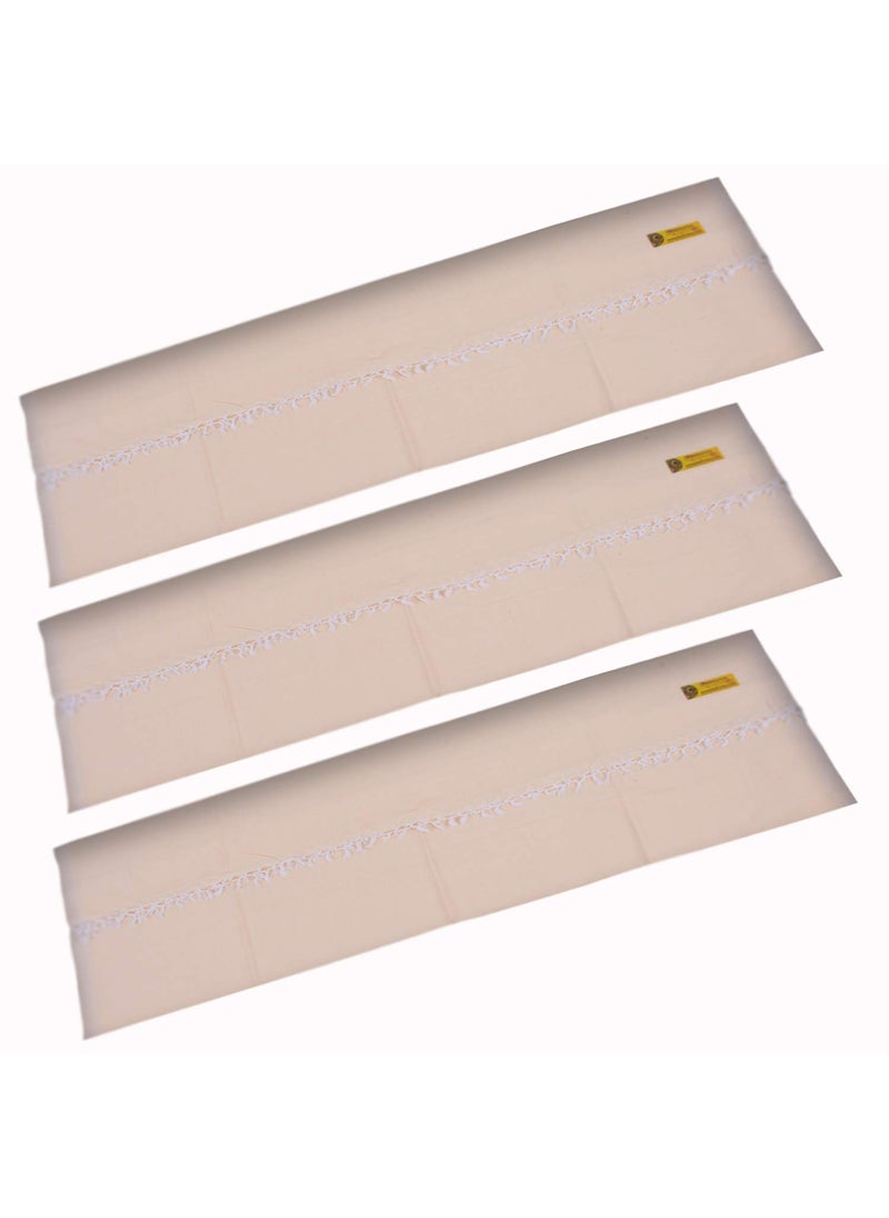 EthnicAlive Bhagalpuri Handloom Mild WinterSummerAC Pure Dull Chadar Plain Cream Color Pack of 3 Size 220x125cm