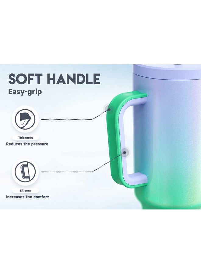 Meoky Meoky 40oz Tumbler with Handle, Leak-proof Lid and Straw, Insulated Coffee Mug Stainless Steel Travel Mug, Keeps Cold for 34 Hours or Hot for 10 Hours (Fairyland) - Image 3