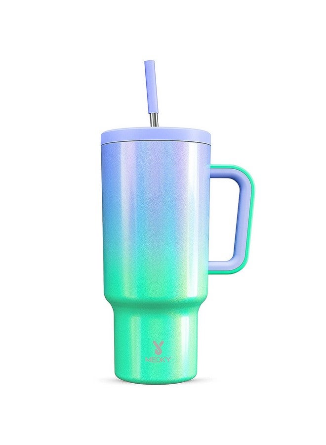Meoky Meoky 40oz Tumbler with Handle, Leak-proof Lid and Straw, Insulated Coffee Mug Stainless Steel Travel Mug, Keeps Cold for 34 Hours or Hot for 10 Hours (Fairyland) - Image 1