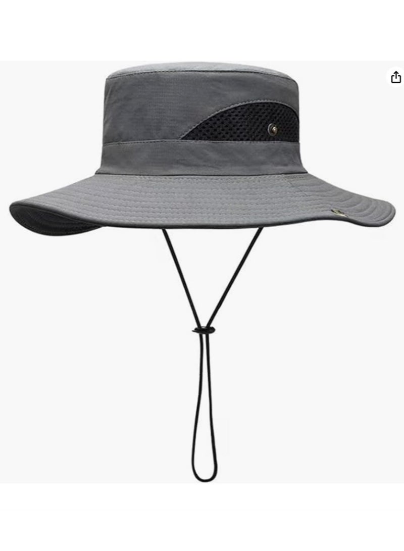Men Women Sun Hat Cowboy Hat with Straw Wide Brim Bucket Breathable Boonie Hats for Fishing, Hiking, Garden, Beach  - Image 1