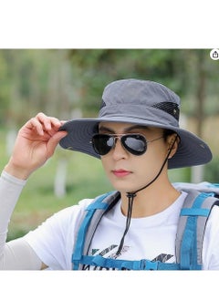 Generic Men Women Sun Hat Cowboy Hat with Straw Wide Brim Bucket Breathable Boonie Hats for Fishing, Hiking, Garden, Beach  - Image 5