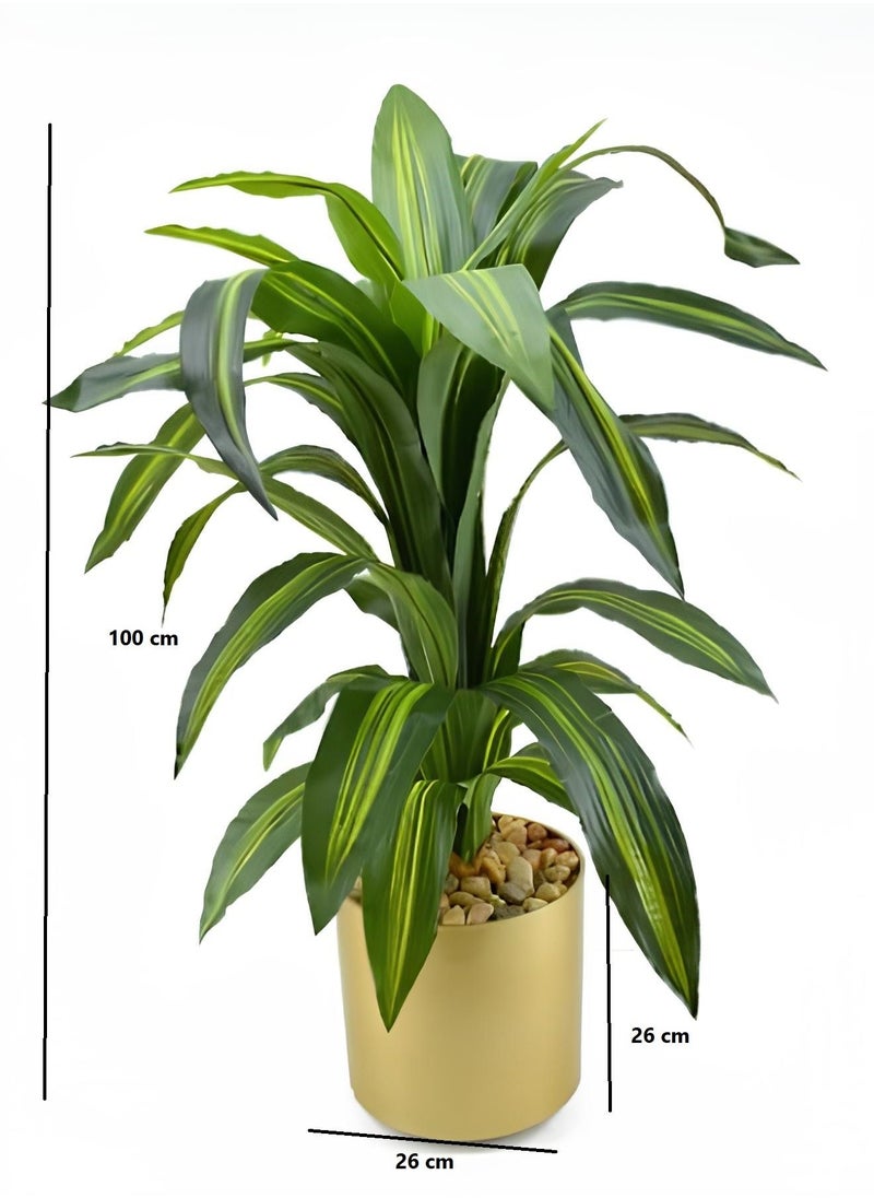 DRAMA HOME - Artificial Tree Green/Golden 100 CM - Image 1