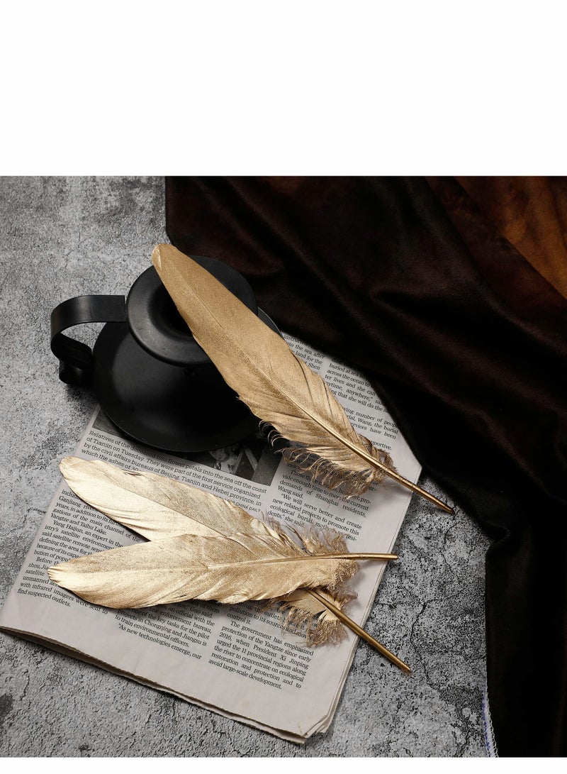 Gold Goose Feathers for Craft - 6-8 inch 60 pcs Natural Feathers for Wedding Party Decorations,DIY Crafts and Clothing Accessories (Gold)  - Image 4