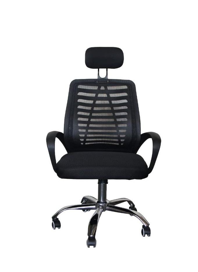 Golden - Ergonomic High Back Mesh Executive Swivel Office Chair - Comfortable Desk Chair with Lumbar Support, S-Shaped Backrest - Ideal for Home Office or Workplace - Sleek Black Design - Image 1