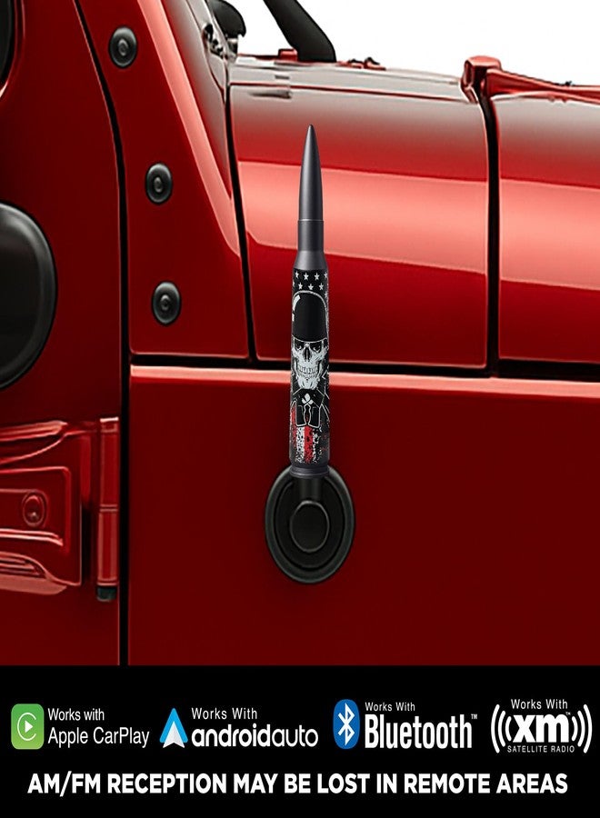 EcoAuto Car Antenna for Jeep Wrangler JK & JL from (2007-2023) & Gladiator - Short Jeep Wrangler Antenna - Anti-Theft Design - Highly Durable Truck Antenna - Jeep Wrangler Accessories (Skull Black) - Image 4