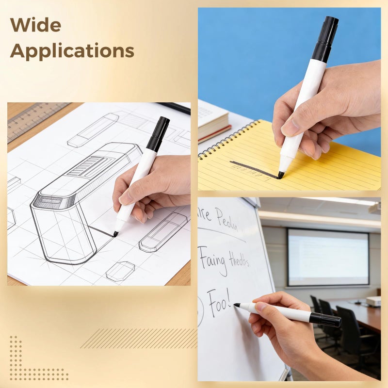 30 Pcs Whiteboard Markers Black Blue Red Quick Drying Low Odor For Whiteboard Glass Plastic Metal - Image 3
