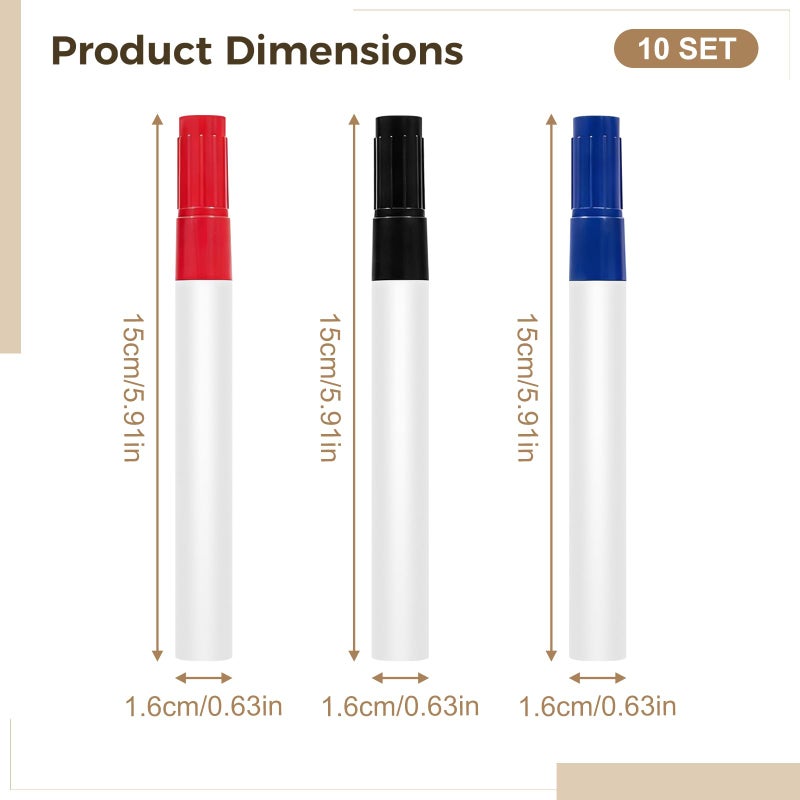 30 Pcs Whiteboard Markers Black Blue Red Quick Drying Low Odor For Whiteboard Glass Plastic Metal - Image 4