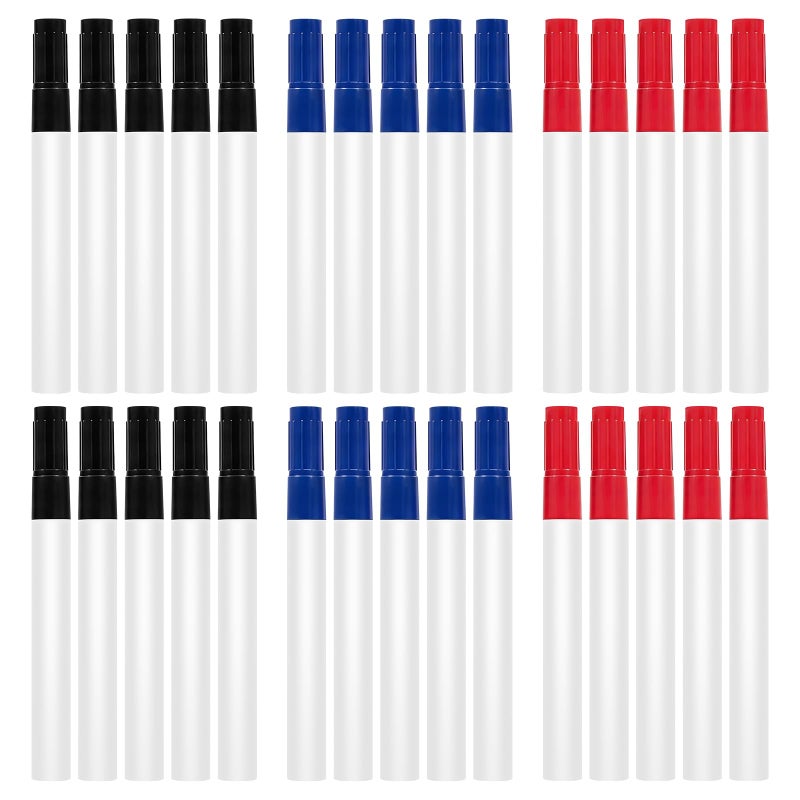 30 Pcs Whiteboard Markers Black Blue Red Quick Drying Low Odor For Whiteboard Glass Plastic Metal - Image 2