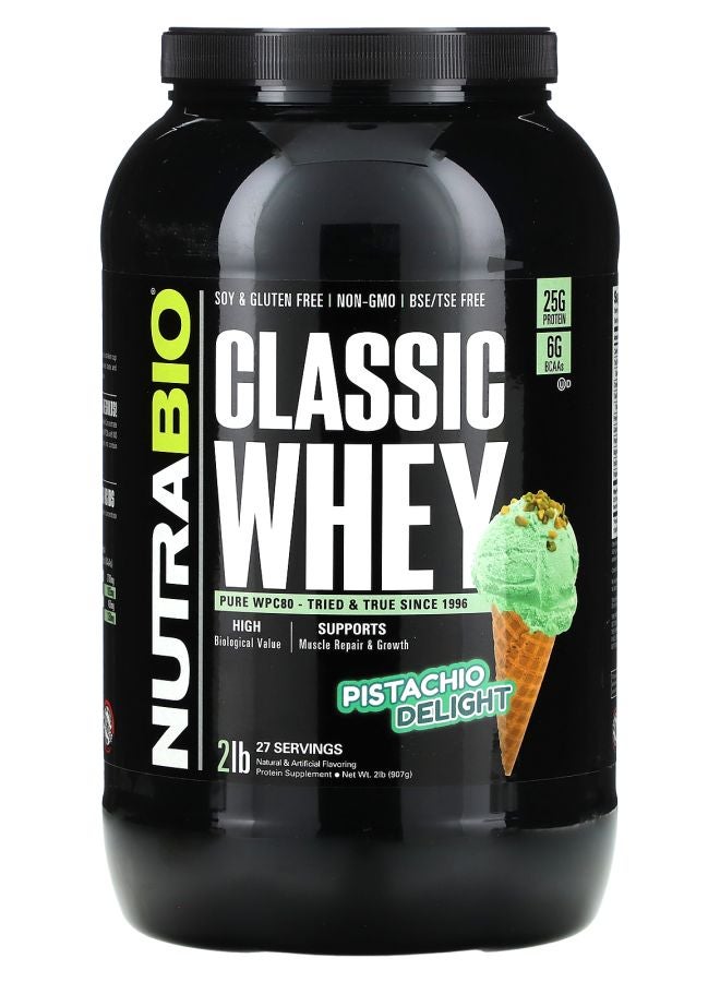 NutraBio Classic Whey Protein Pistachio Delight 2 lb (907 g)