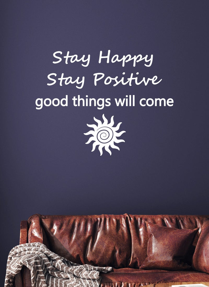 Spoil Your Wall Stay Happy Stay Positive Quote Wall Decal - Wall Arts Home Décor - Wall Sticker, 60x40 cm by Spoil Your Wall  - Image 2
