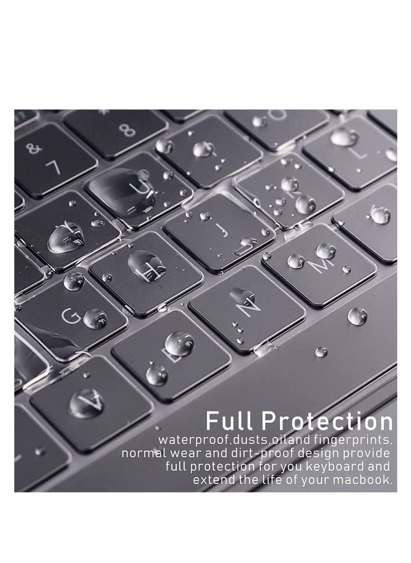 Generic - غطاء لوحة مفاتيح ممتاز رفيع للغاية لجهاز MacBook Air مقاس 15 بوصة M3 M2 (A3114 A2941)، وAir مقاس 13.6 بوصة (A3113 A2681) 2024-2021، وPro مقاس 14 بوصة 16 بوصة M3 M2 M1 (A2918 A2992 A2779 A2442 A2991 A2780 A2485)، شفاف - Image 1