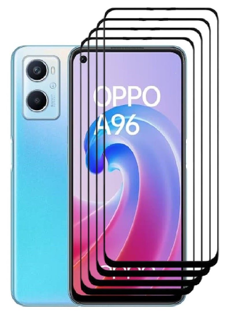 AINA 4 Pieces Tempered Glass Screen Protector 5D Designed For Oppo A96 Full Glue Edge to Edge Full Screen Coverage And Bubble Free - Image 1