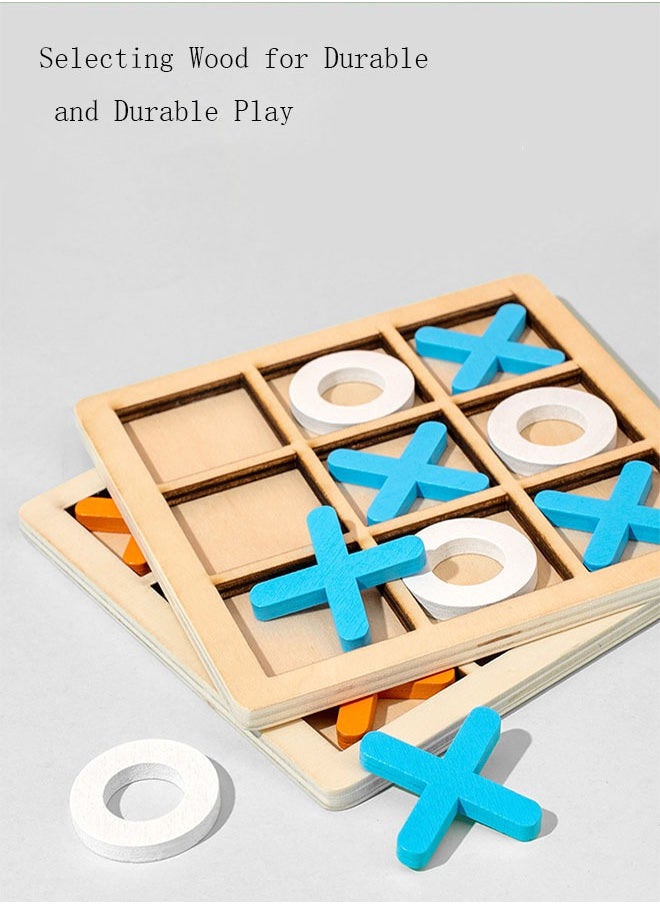 Arabest - Wooden Board Zigzag Game Table Toys Classical Family Children Puzzle Games Puzzle Toys Tic Tac Toe - Image 1