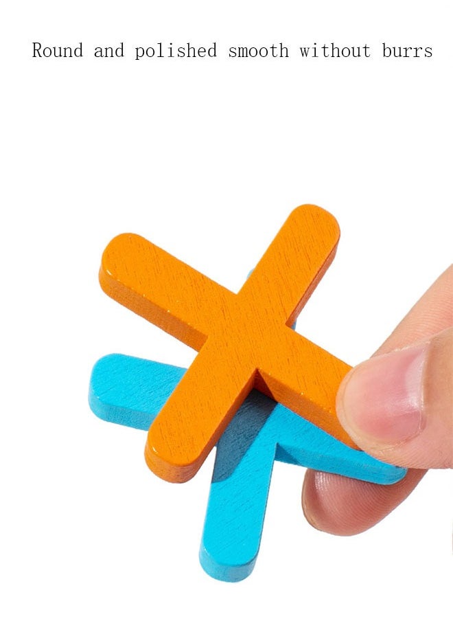 Arabest - Wooden Board Zigzag Game Table Toys Classical Family Children Puzzle Games Puzzle Toys Tic Tac Toe - Image 1
