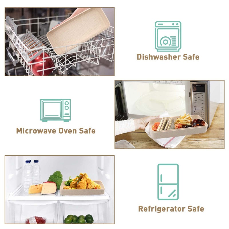 Meltset M 35Pcs Bento Box Japanese Lunch Box Kit Leakproof Bento Lunch Box for Kids Adults Wheat Straw 3 Layer Stackable Lunch Containers with Compartment Eco-Friendly Meal Prep Containers (Beige) - Image 4