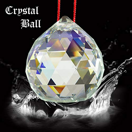 Crystu Reiki Crystal Products Vastu Crystal Hanging Sun Catcher Prism Rainbow Ball Sunlight Catcher Glass Ball for Good Luck, Positivity, Home Decor Crystal Ball with Red Thread Pack of 10 pc - Image 4