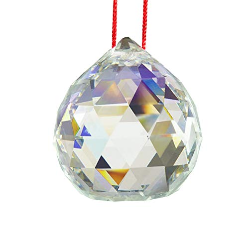 Crystu Reiki Crystal Products Vastu Crystal Hanging Sun Catcher Prism Rainbow Ball Sunlight Catcher Glass Ball for Good Luck, Positivity, Home Decor Crystal Ball with Red Thread Pack of 10 pc - Image 2