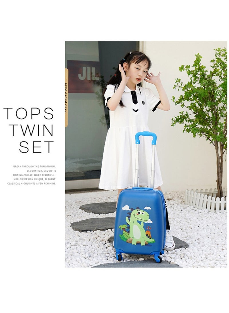 TAPIT Kids Carry On Luggage Set, 18 Inch Kid Suitcase with 15 Inch Backpack, Durable ABS Hardshell Kids Travel Suitcase Set for Boys and Girls (Blue Dinosaur)  - Image 4
