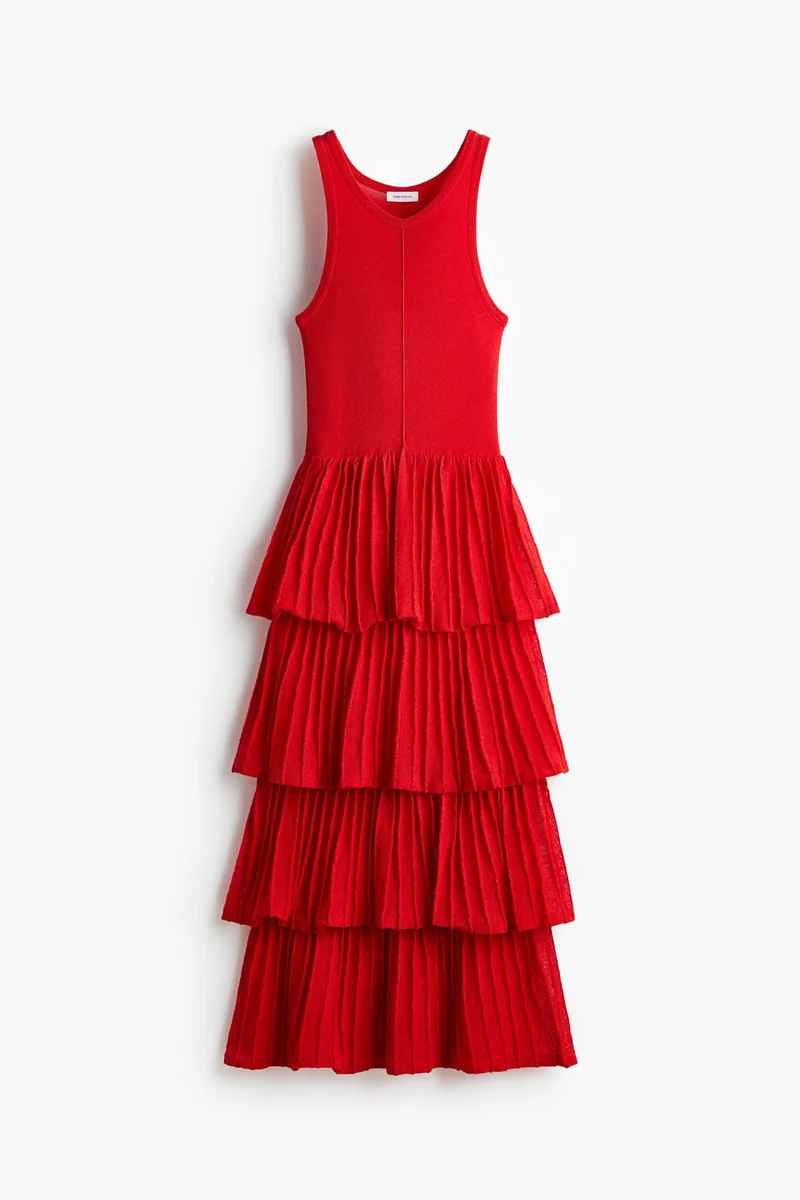 H&M Tiered fine-knit dress