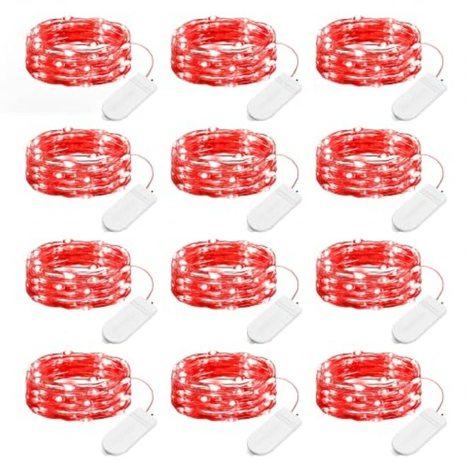 Brightown 24 Pack Fairy Lights Battery Operated Warm White LED String Lights, 7ft Flexible Copper Wire, Waterproof IP65, for Home Decor, Weddings, DIY Crafts