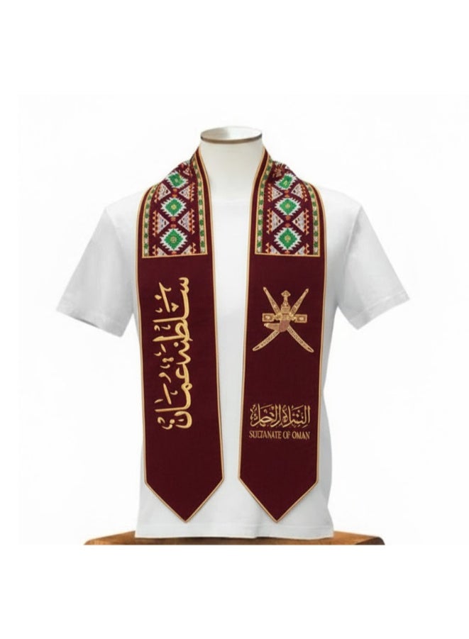 وشاح احتفال اليوم الوطني العماني للرجال | خامة ساتان فاخرة