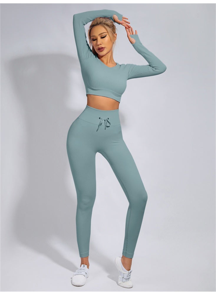 general Ribbed Yoga Set 2 Piece Gym Tracksuit Women Sport Suit - Image 1
