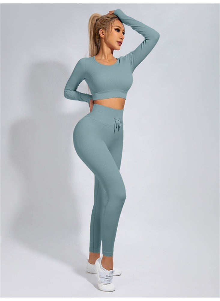 general Ribbed Yoga Set 2 Piece Gym Tracksuit Women Sport Suit - Image 2